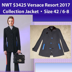 NWT $3425 Versace Resort 2017 black jacket 42 6-8